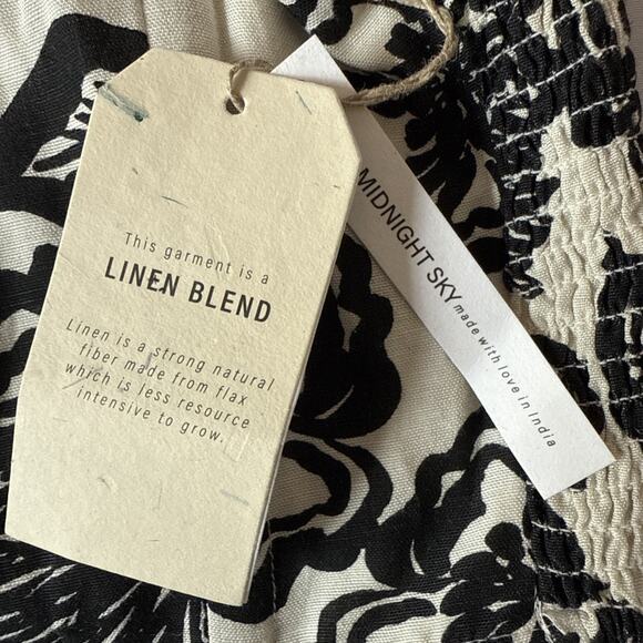 Midnight Sky NWT Womans L Boho Chic Cropped Corset Linen Blend Tank Top Festival - Picture 7 of 10